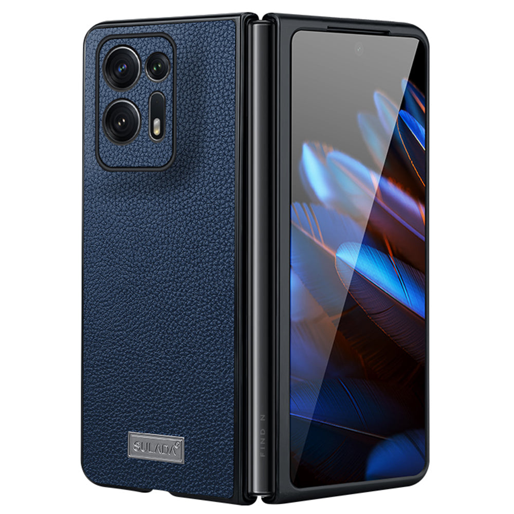 SULADA Electroplating Phone Case for Oppo Find N2 5G Slim Fit PU Leather Coated PC TPU Hybrid Protective Cover SULADA Electroplating Phone Case for Oppo Find N2 5G Slim Fit PU Leather Coated PC TPU Hybrid Protective Cover